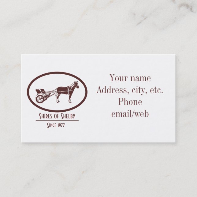 Horse and Buggy Logo Business Card (Front)