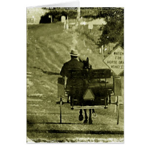 Horse and Buggy Sepia Grunge