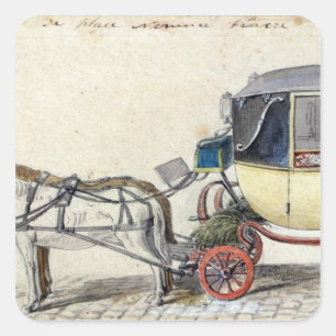 Horse and Carriage, 1825 Square Sticker