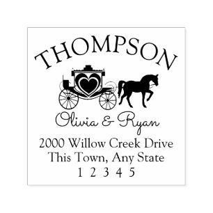 Horse and Carriage Address Self-inking Stamp