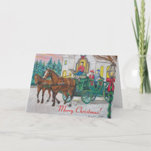 Horse and Carriage Christmas Card