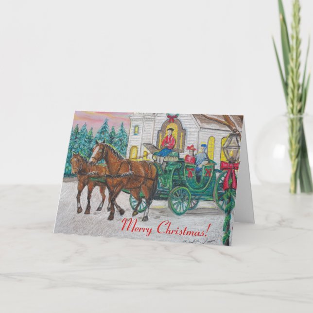 Horse and Carriage Christmas Card (Front)