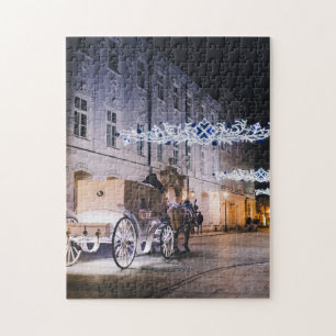 Horse and Carriage Christmas Jigsaw Puzzle
