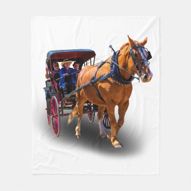 HORSE AND CARRIAGE FLEECE BLANKET (Front)
