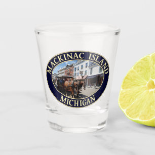 Horse and Carriage in Downtown Mackinac Island Shot Glass