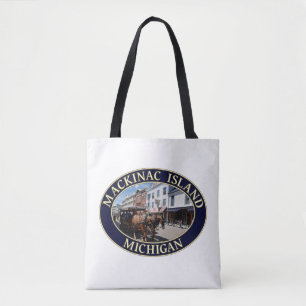 Horse and Carriage in Downtown Mackinac Island Tote Bag