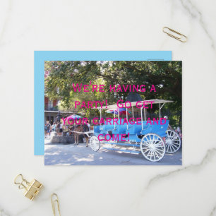 Horse and Carriage Party Invitation Postcard