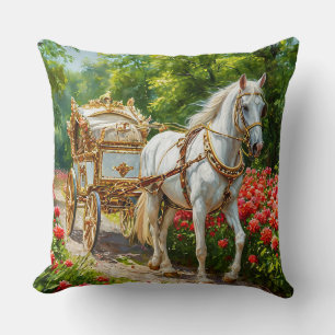 Horse and Carriage Romantic Classic Home Accent 🎁 Cushion