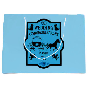 Horse And Cart Romantic Wedding Large Gift Bag