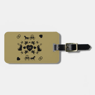 Horse And Cart Romantic Wedding Luggage Tag