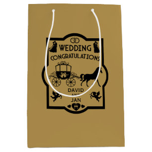 Horse And Cart Romantic Wedding Medium Gift Bag