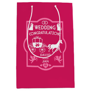 Horse And Cart Romantic Wedding Medium Gift Bag