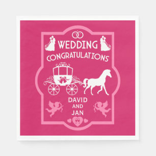 Horse And Cart Romantic Wedding Napkin