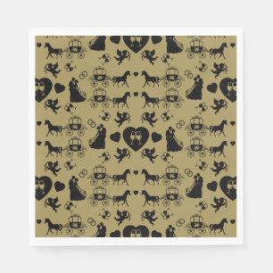 Horse And Cart Romantic Wedding Napkin
