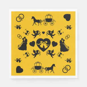 Horse And Cart Romantic Wedding Napkin