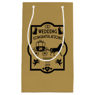 Horse And Cart Romantic Wedding Small Gift Bag