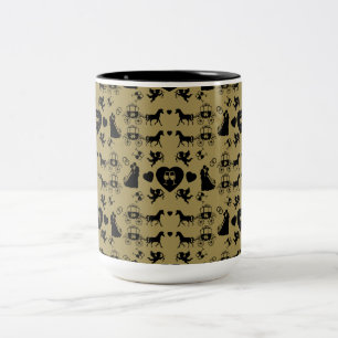 Horse And Cart Romantic Wedding Two-Tone Coffee Mug