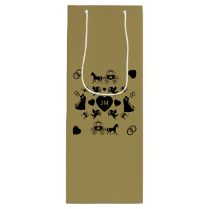 Horse And Cart Romantic Wedding Wine Gift Bag