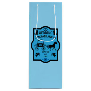 Horse And Cart Romantic Wedding Wine Gift Bag