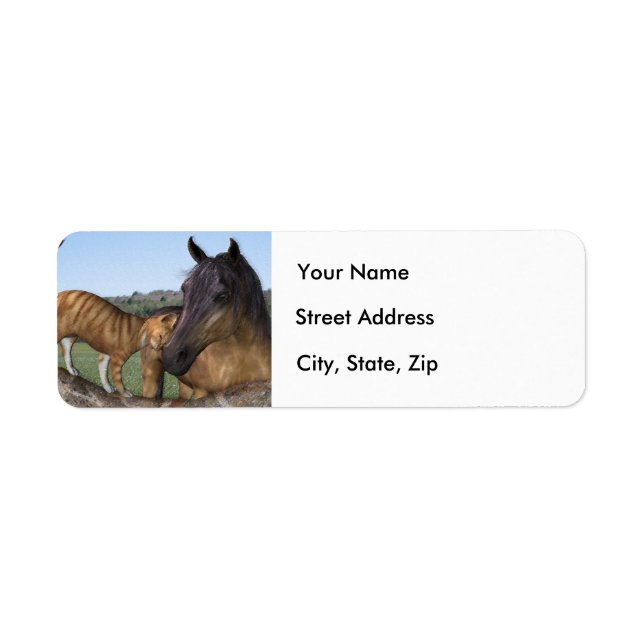 Horse and cat, "Love thy Neigh-Purr" Address Label (Front)
