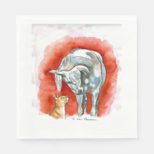 Horse and Cat Napkin