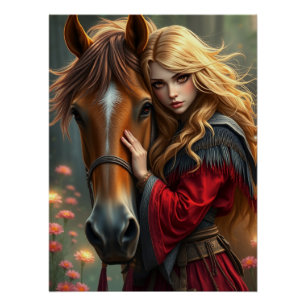Horse and Companion Fantasy Art  Poster