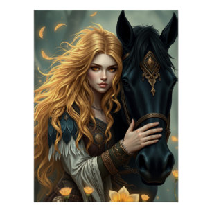 Horse and Companion Fantasy Art  Poster