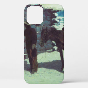 Horse and Cowboy Winter Snow iPhone 12 Case