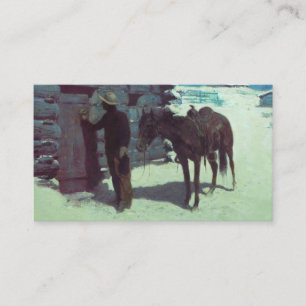 Horse and Cowboy Winter Snow Enclosure Card