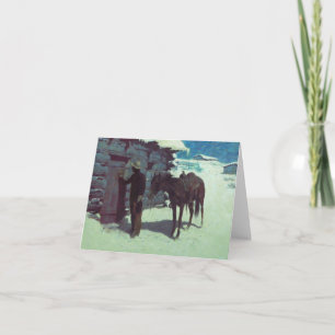 Horse and Cowboy Winter Snow Invitation