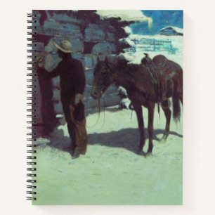 Horse and Cowboy Winter Snow Notebook