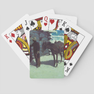 Horse and Cowboy Winter Snow Playing Cards