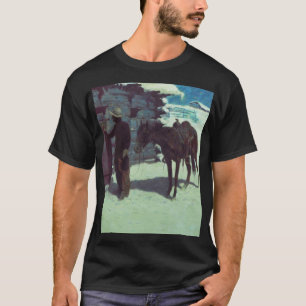 Horse and Cowboy Winter Snow T-Shirt