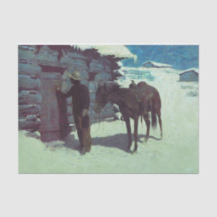 Horse and Cowboy Winter Snow Tissue Paper