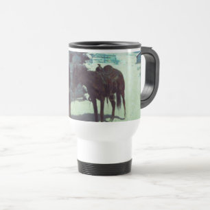 Horse and Cowboy Winter Snow Travel Mug