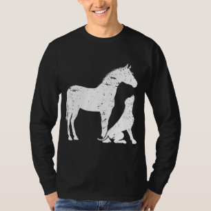 HORSE and DOG Motif for women and men. Horse Dog L T-Shirt