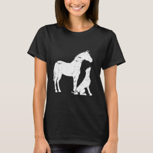 HORSE and DOG Motif for women and men. Horse Dog L T-Shirt