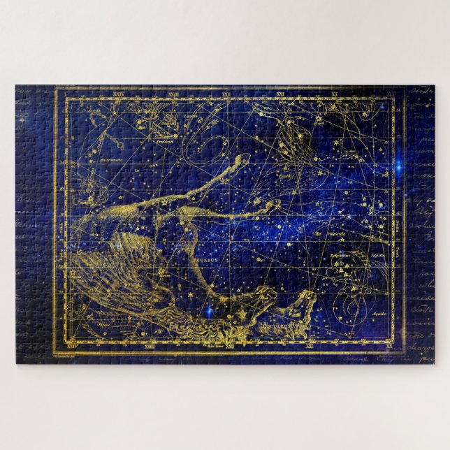 horse and dolphin constellation puzzle (Horizontal)