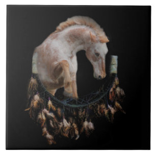 Horse and Dream Catcher Art Tile
