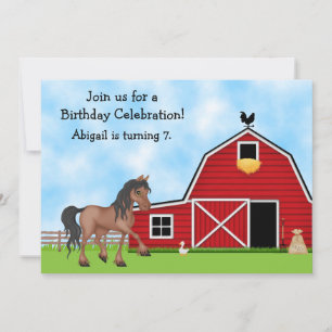 Horse and Farm Birthday Invitation