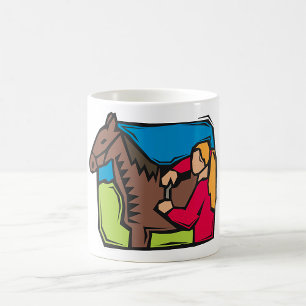 Horse And Farm Girl Coffee Mug