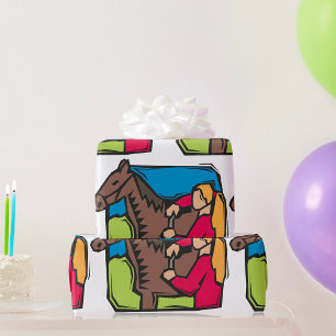 Horse And Farm Girl Wrapping Paper