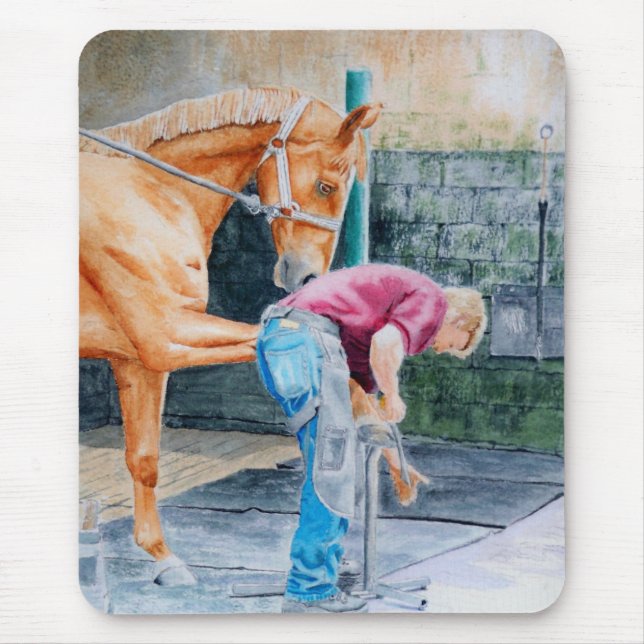 Horse and Farrier Mouse Mat (Front)