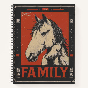 Horse and Foal – Gentle Family Bond Illustration Notebook