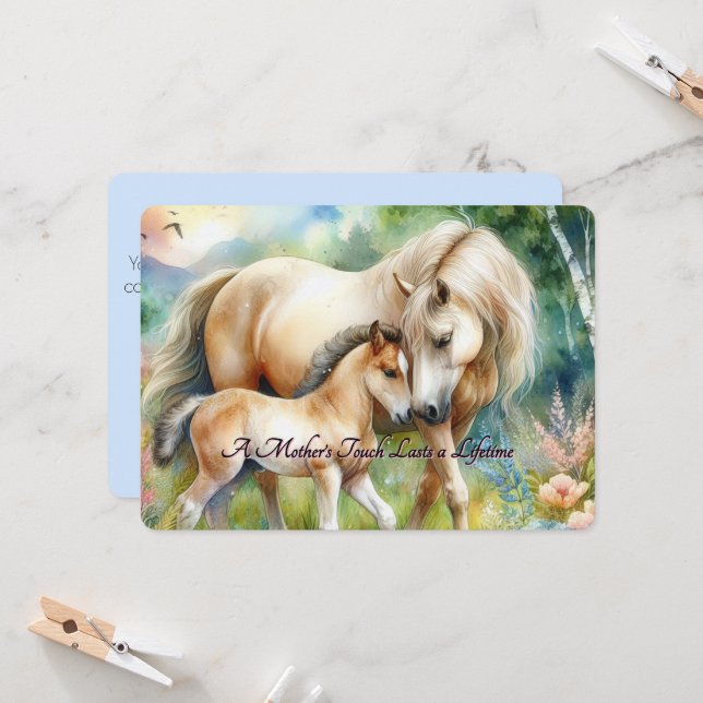 Horse and Foal Mother's Day Card (Front/Back In Situ)