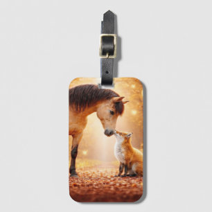 Horse and Fox Whimsical and Cute Fantasy Luggage Tag