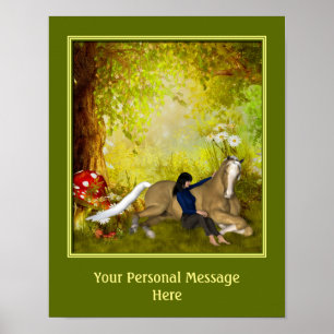 Horse And Girl Create Your Own Text Personalised Poster