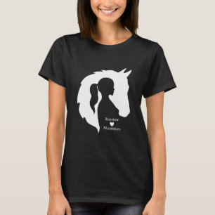 Horse and girl horse lover silhouette heart custom T-Shirt