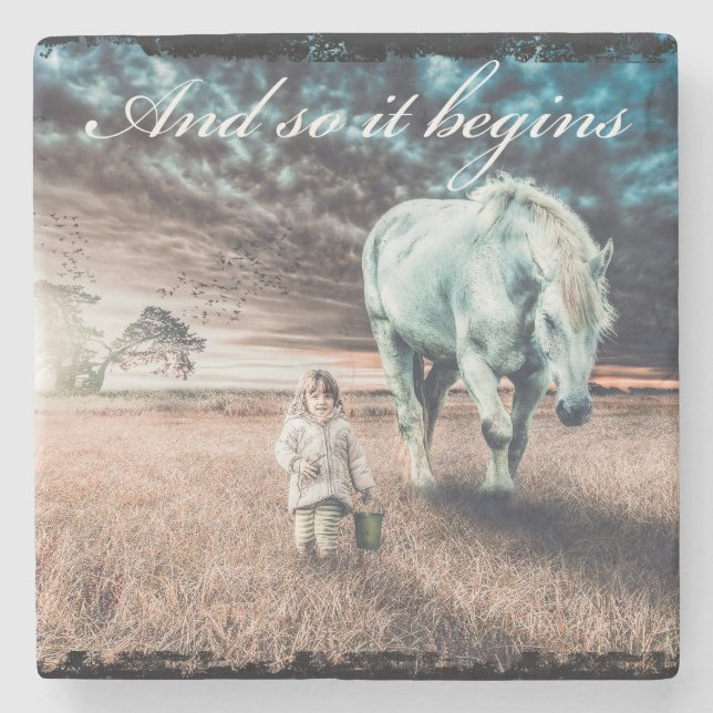 Horse and Girl TIle Coaster  (Front)