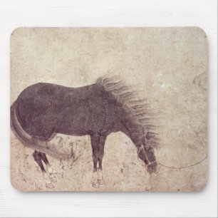 Horse and Groom in Winter Mouse Mat
